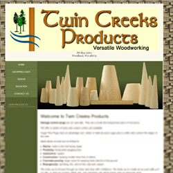 image of Twin Creeks Products webpage